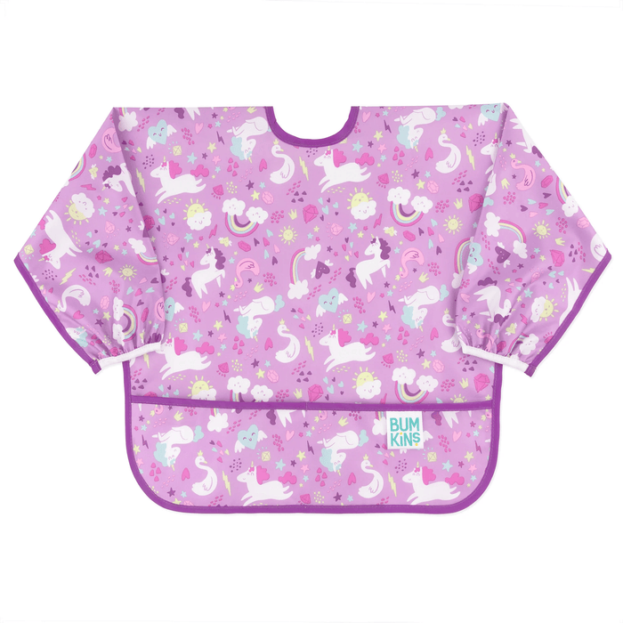 Bumkins Waterproof Sleeved Bib - Unicorns