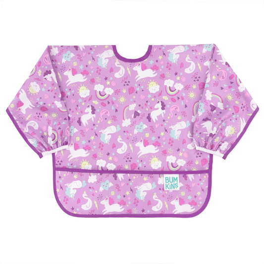 Bumkins Waterproof Sleeved Bib - Unicorns