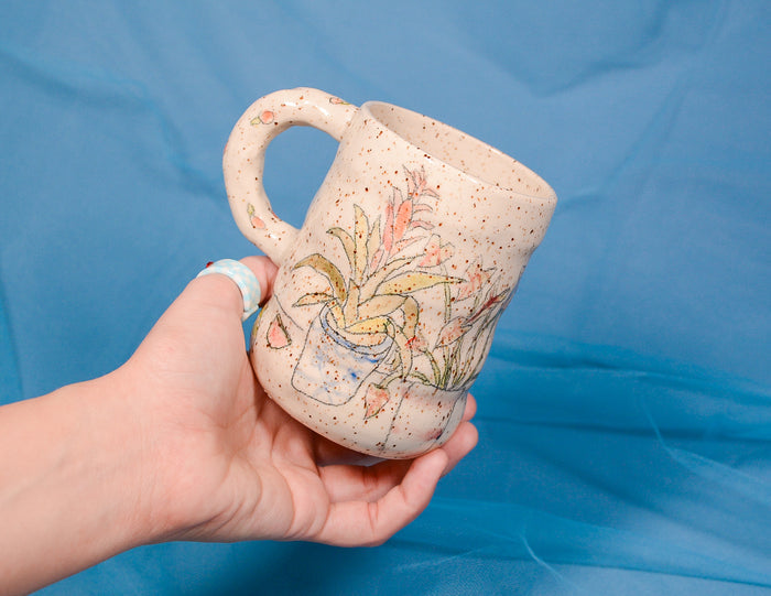 Caladiums and Bromeliad Mug