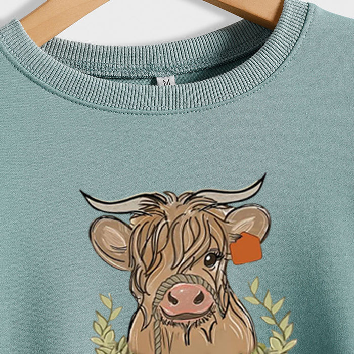 Calf Pumpkin Halloween Round Neck Loose Long-sleeved Large Size Sweater