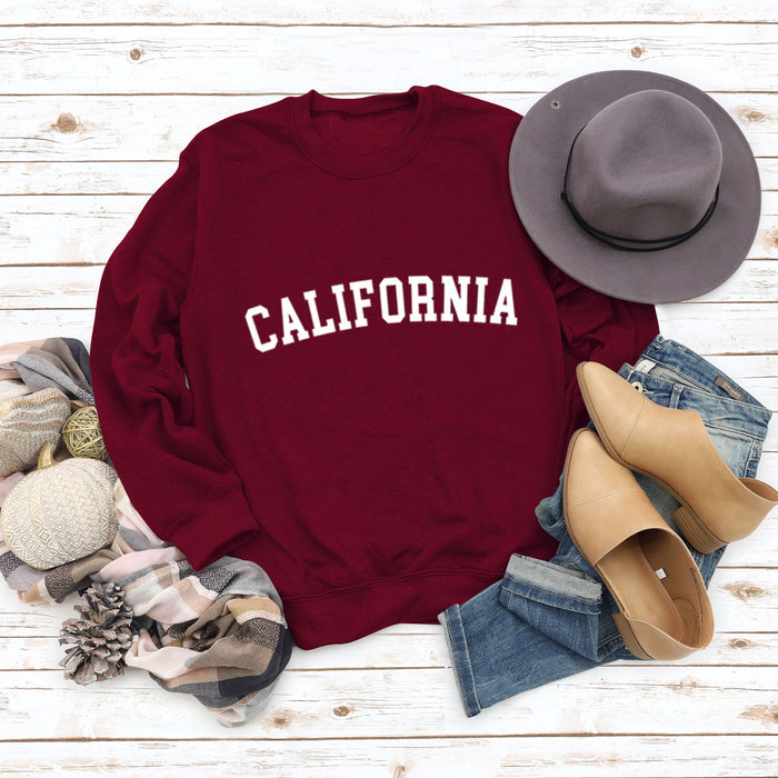 Wine red sweater (white font) / S