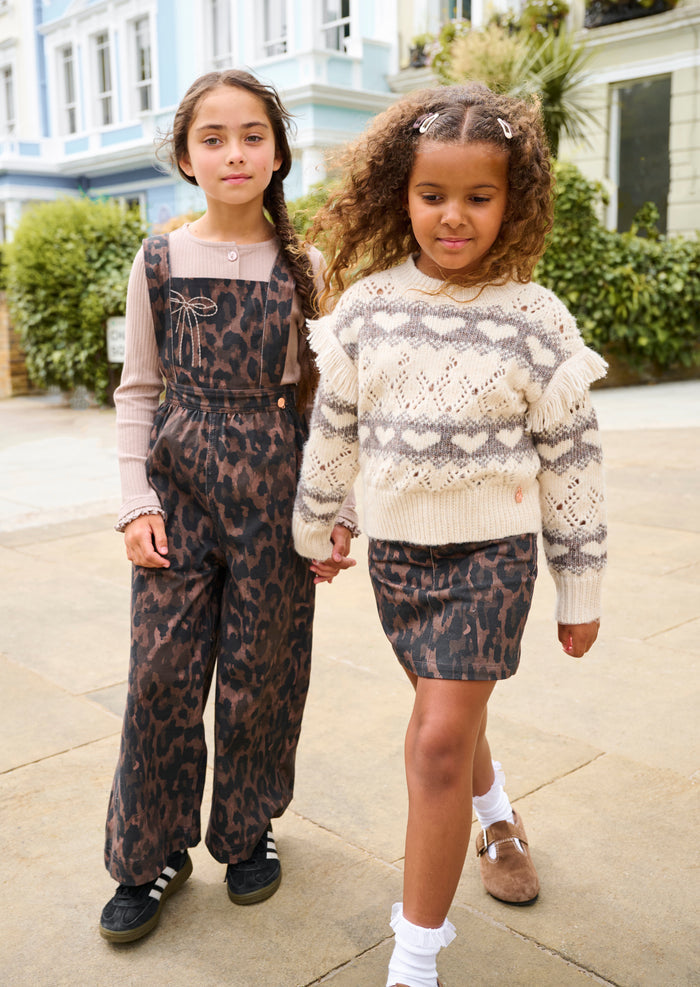 Callie Leopard A Line Mini Skirt