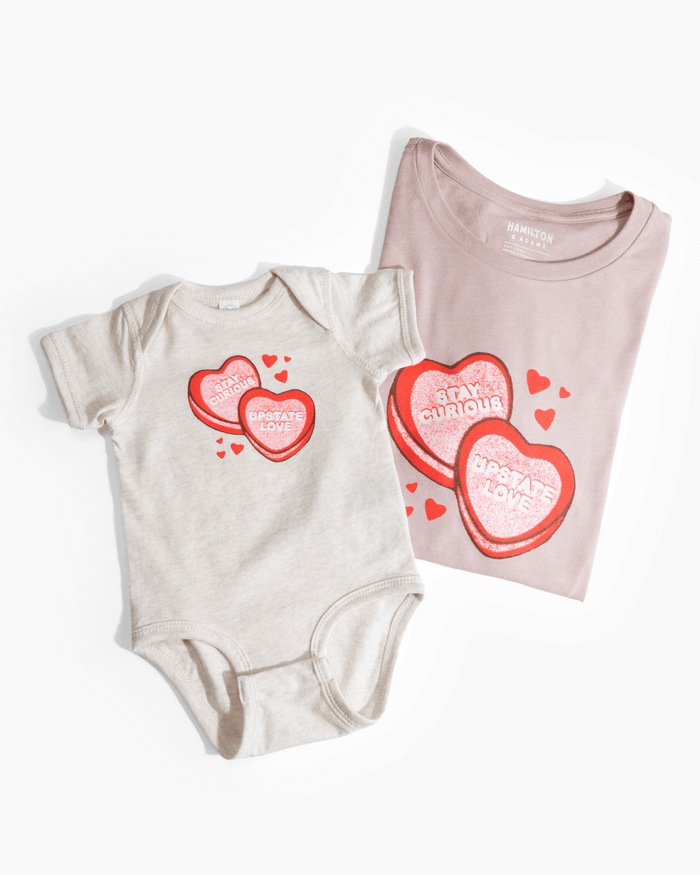 Candy Heart Onesie - Natural Heather