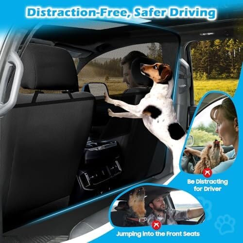 Car Divider Back Seat Barrier for Midsized Pickup Travel Pet Clever