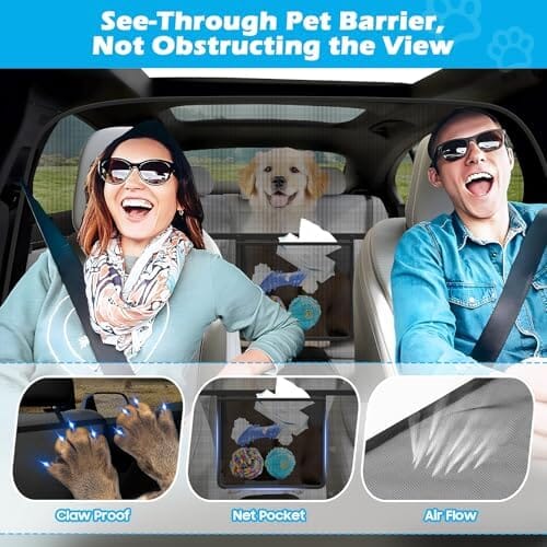 Car Divider Back Seat Barrier for Midsized Pickup Travel Pet Clever