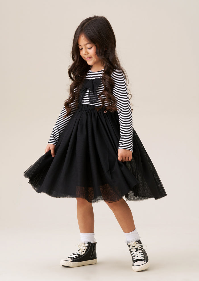 Carrie Stripe Mesh Skirt Dress