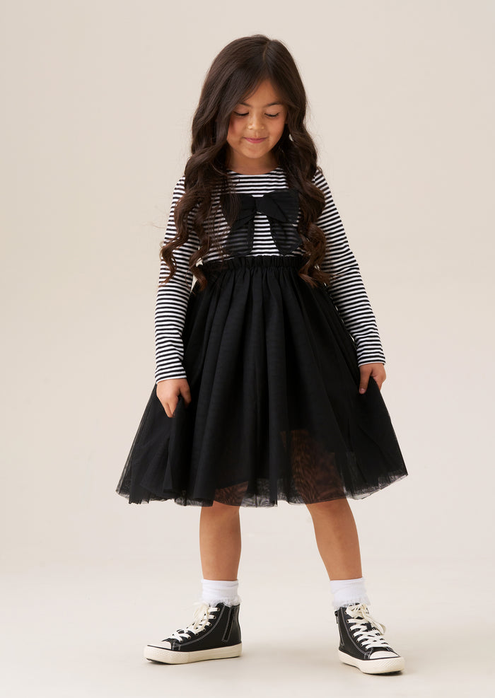 Carrie Stripe Mesh Skirt Dress