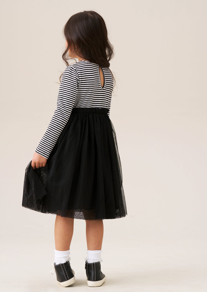Carrie Stripe Mesh Skirt Dress