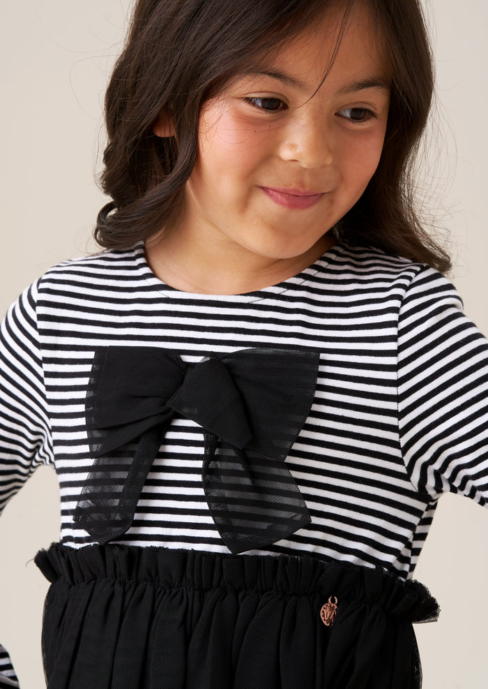 Carrie Stripe Mesh Skirt Dress