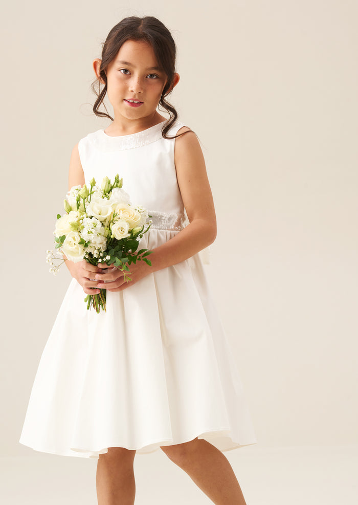 Cassidy Ivory Sequin Bow Dress