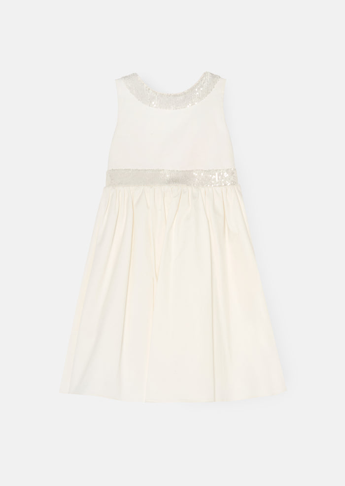 Cassidy Ivory Sequin Bow Dress