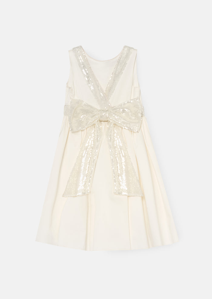 Cassidy Ivory Sequin Bow Dress