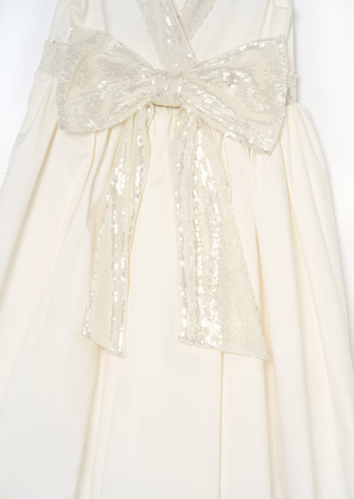 Cassidy Ivory Sequin Bow Dress