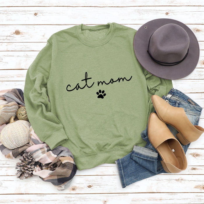 Olive green sweater (black font) / S