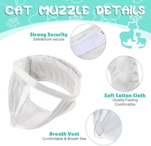 Cat Muzzle for Grooming with 4 Silicone Boots Cat Care & Grooming Pet Clever