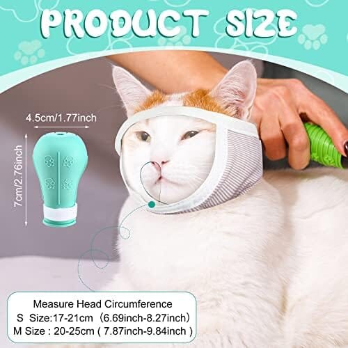 Cat Muzzle for Grooming with 4 Silicone Boots Cat Care & Grooming Pet Clever
