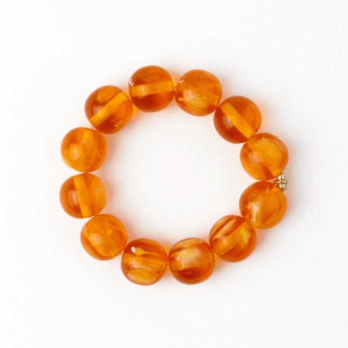 Cece Large Resin Bead Bracelet Amber Bracelet