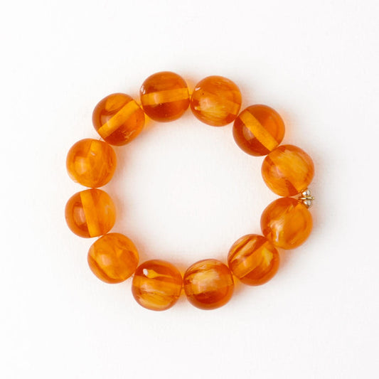 Cece Large Resin Bead Bracelet Amber Bracelet