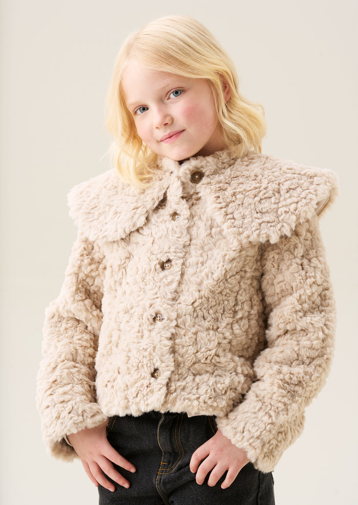 Cecile Cape Collar Fur Coat