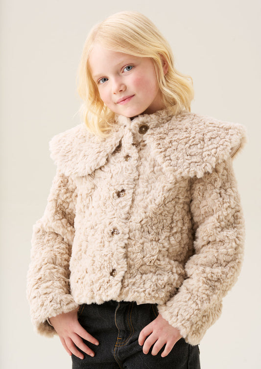 Cecile Cape Collar Fur Coat