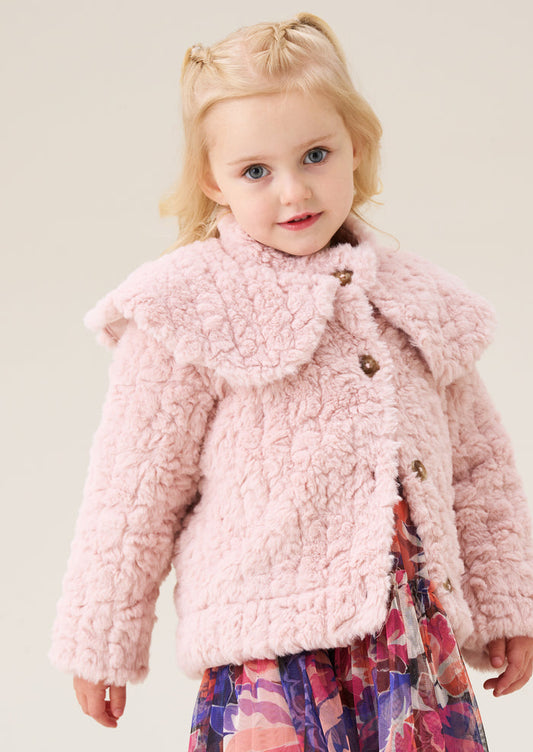 Cecile Faux Fur Cape Collar Coat