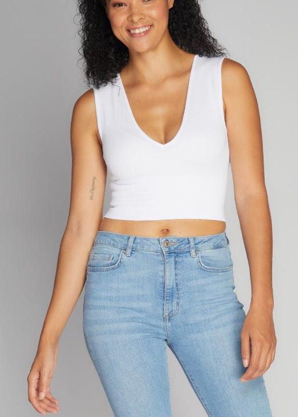 C'EST MOI BAMBOO DEEP V NECK RIB BRALETTE