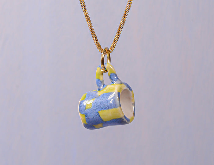 Checkerboard Mug Necklace #1