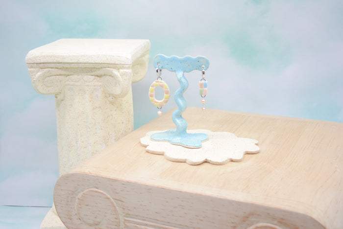 Checkered Hoop Earrings