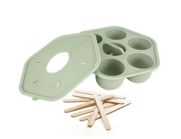 Cherub Baby Silicone Freezer Tray & Icy Pole Moulds - Sage