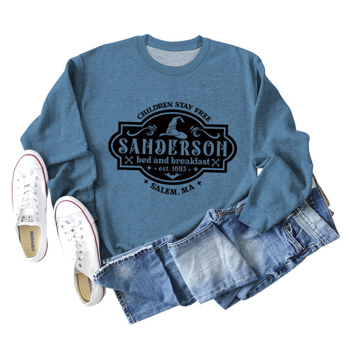 Blue sweater (black font) / S