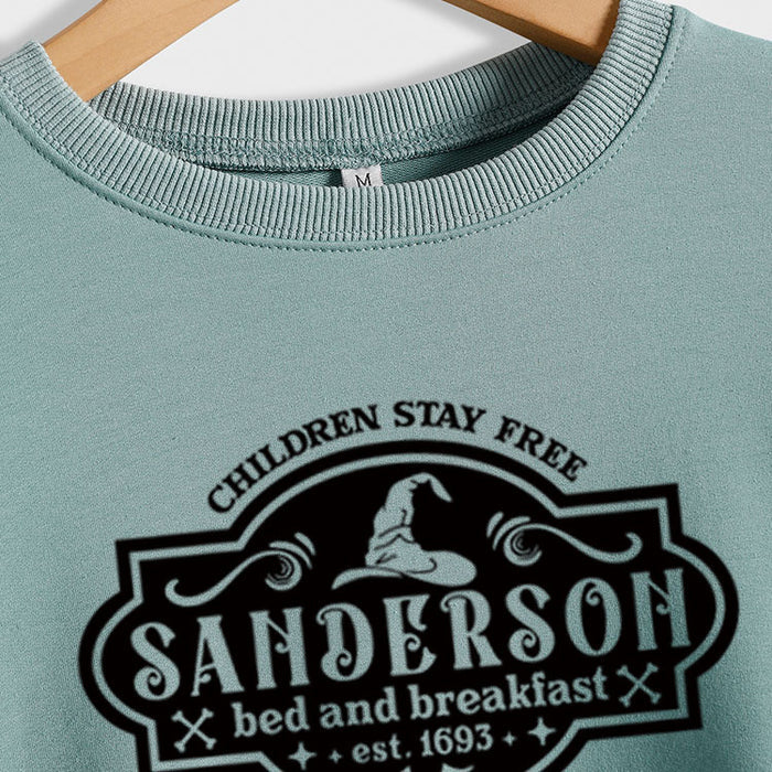 CHILDREN STAY FREE Round Neck Loose Long Sleeve Ladies Sweater