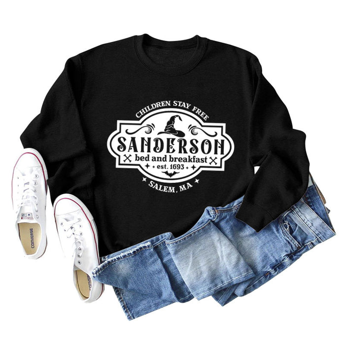 CHILDREN STAY FREE Round Neck Loose Long Sleeve Ladies Sweater