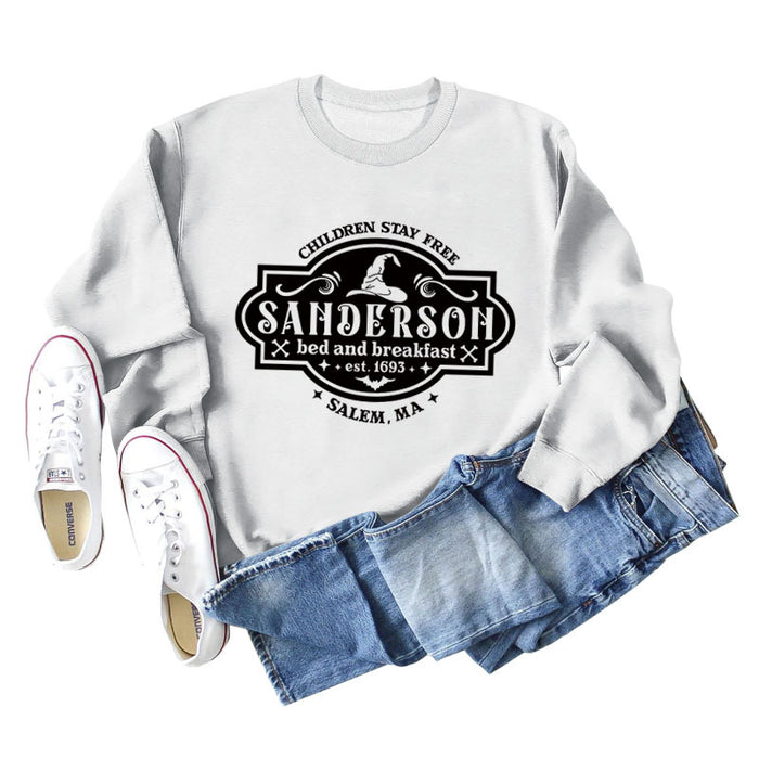 CHILDREN STAY FREE Round Neck Loose Long Sleeve Ladies Sweater