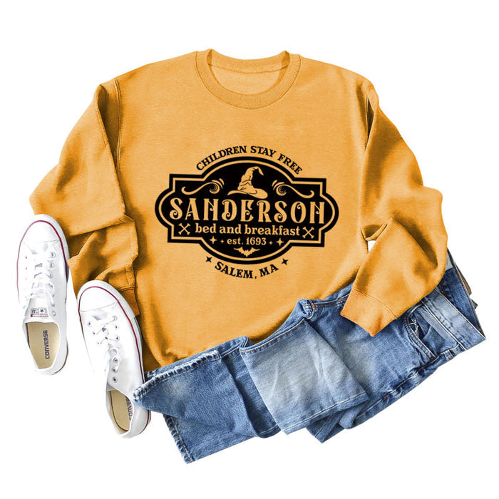 CHILDREN STAY FREE Round Neck Loose Long Sleeve Ladies Sweater