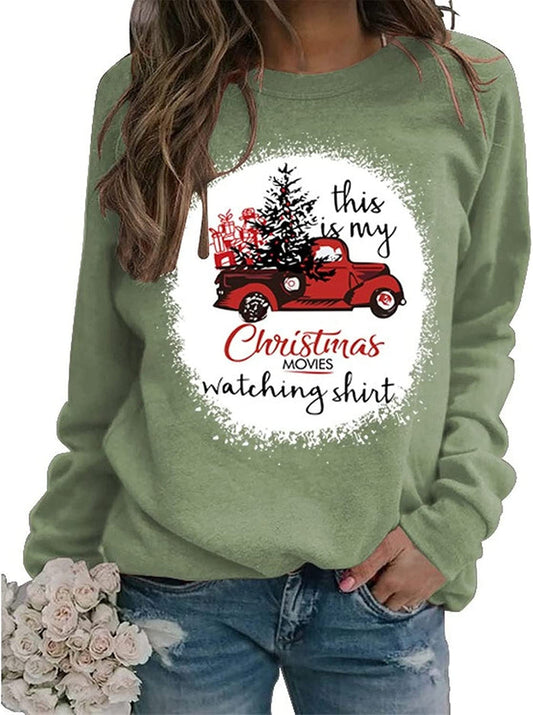Christmas Movie Watching Sweatshirt Women This Is My Christmas Movie Watching Sublimation Shirt