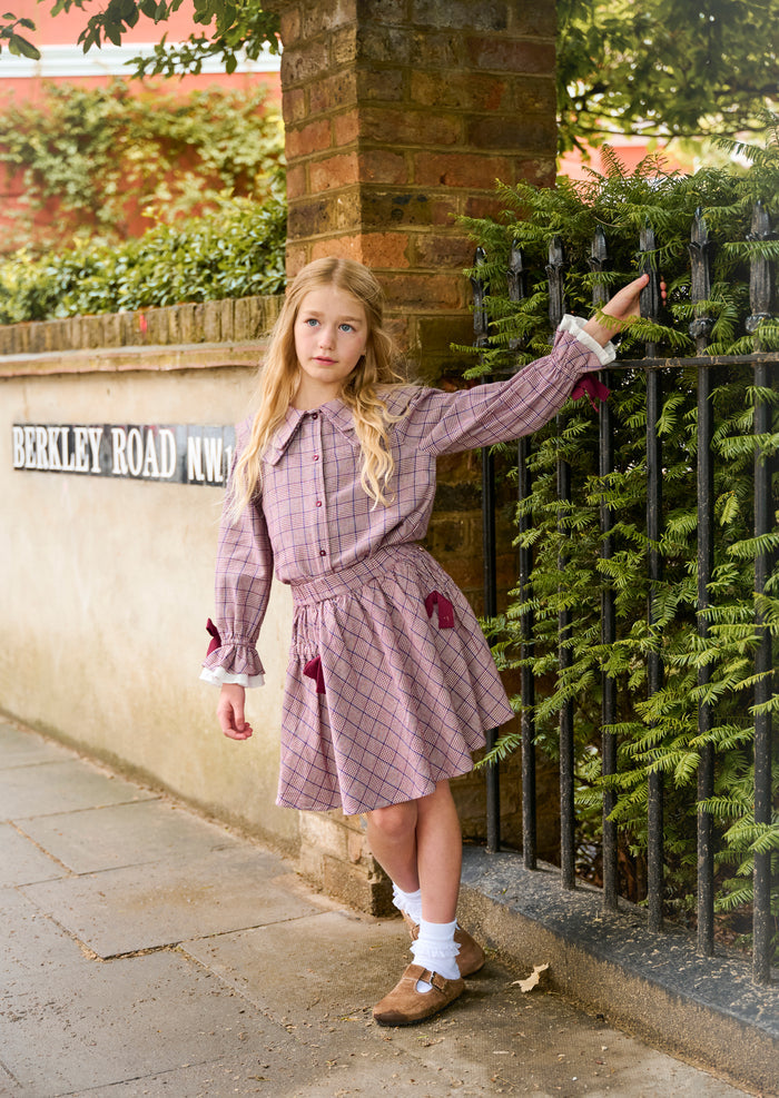 Clara Double Collar Check Blouse