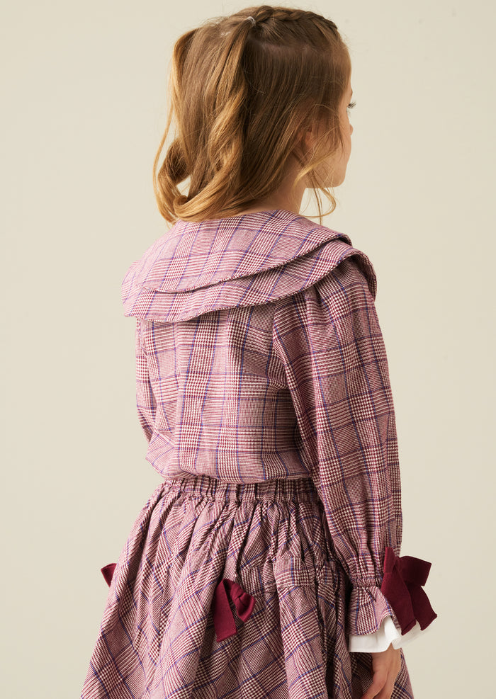Clara Double Collar Check Blouse