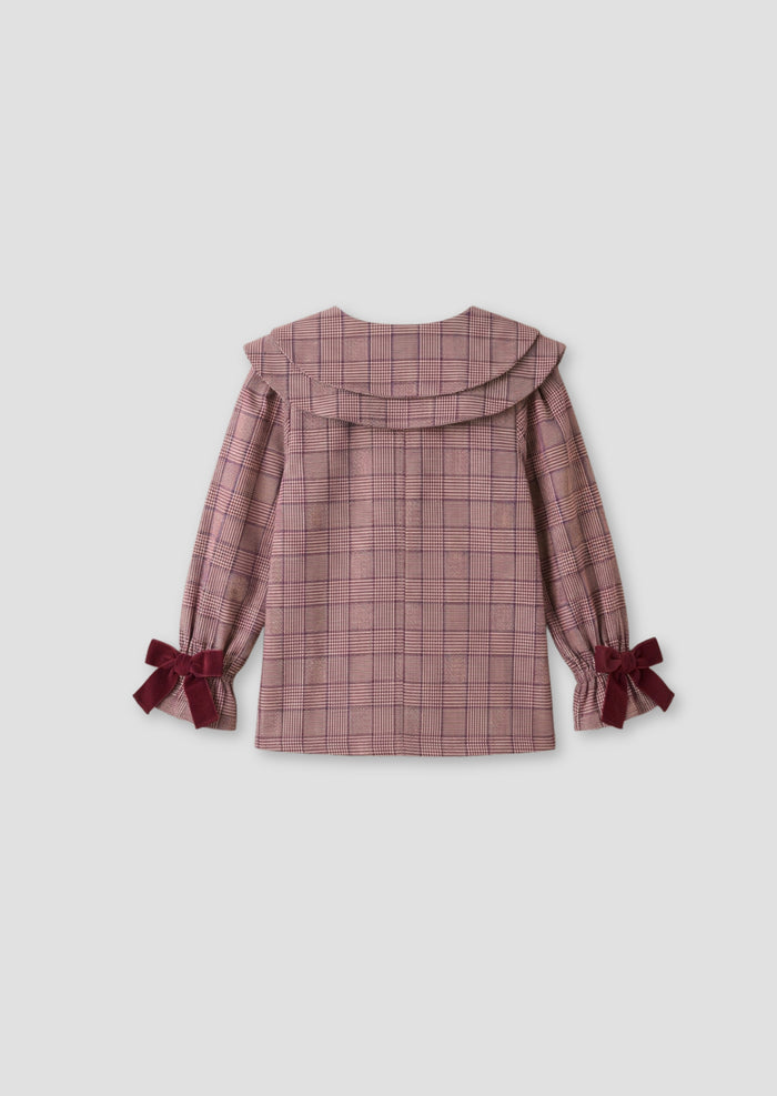 Clara Double Collar Check Blouse