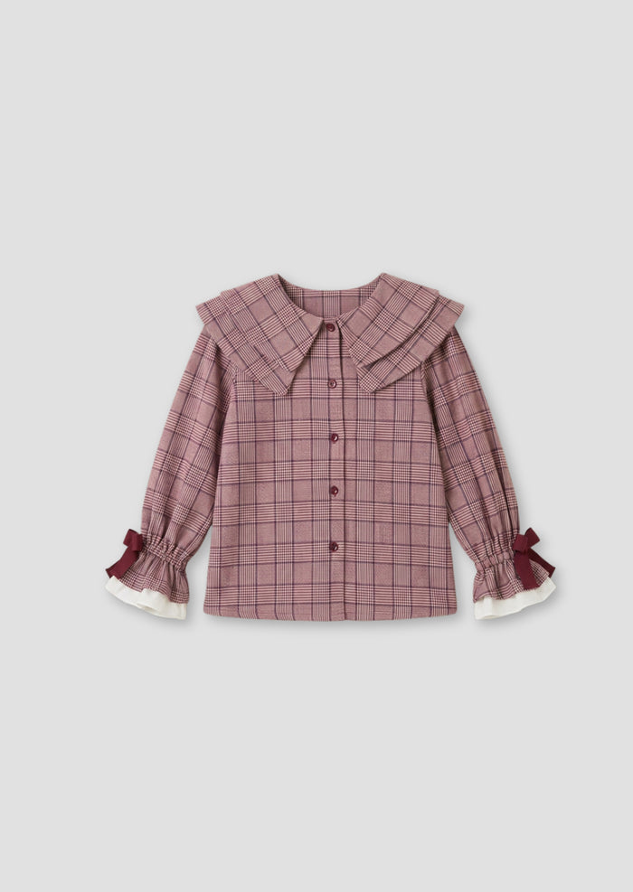 Clara Double Collar Check Blouse