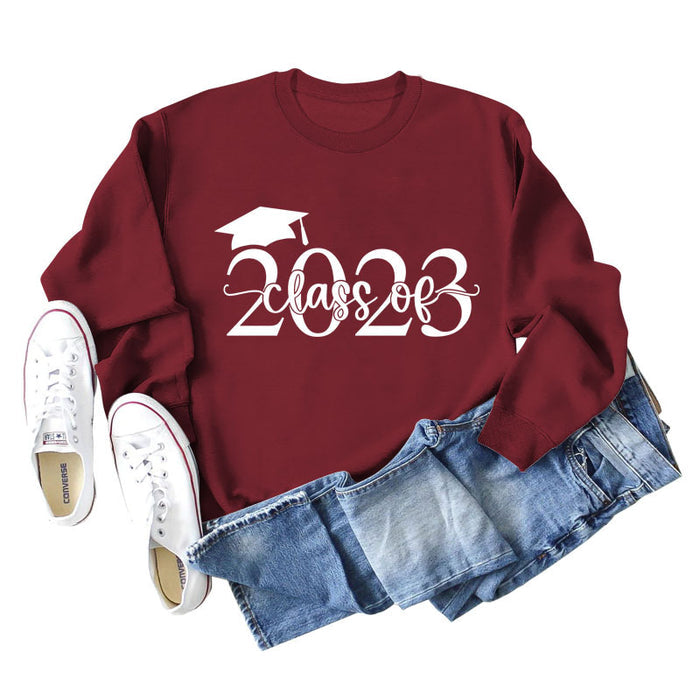 Wine red sweater (white font) / S