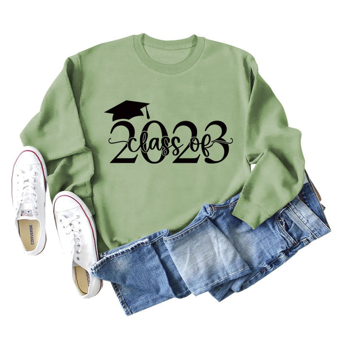 Olive green sweater (black font) / S