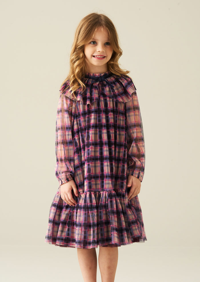 Cleo Check Mesh Dress