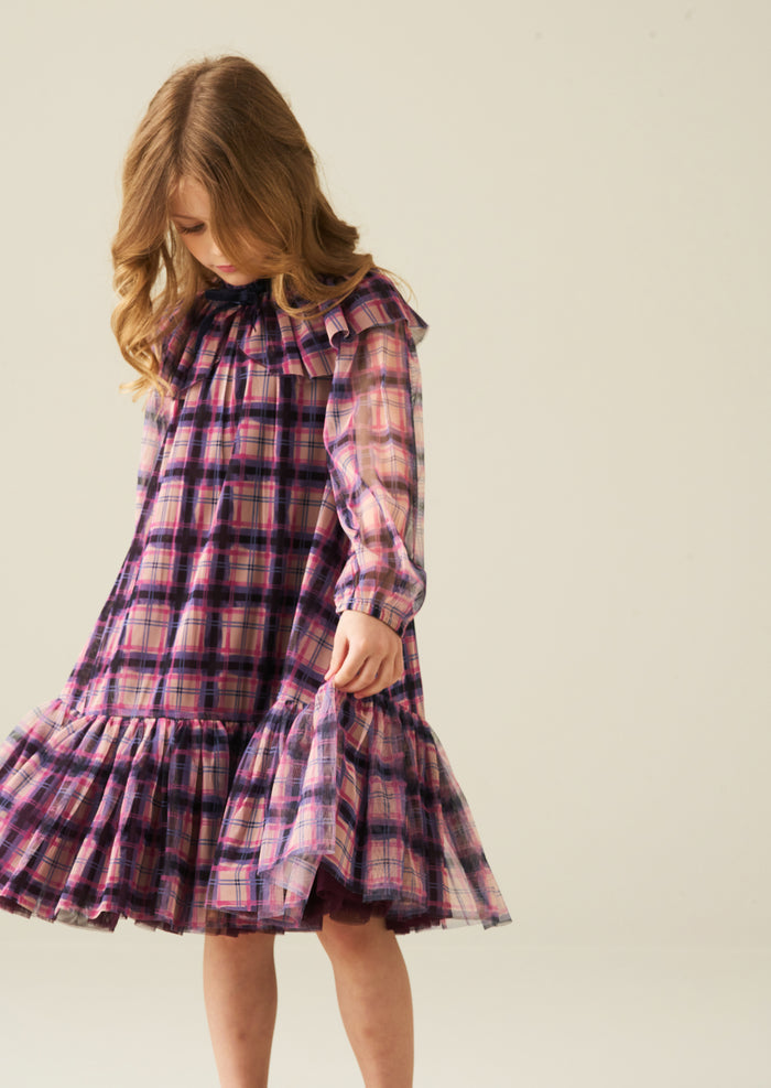Cleo Check Mesh Dress