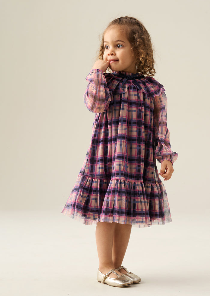 Cleo Check Mesh Dress