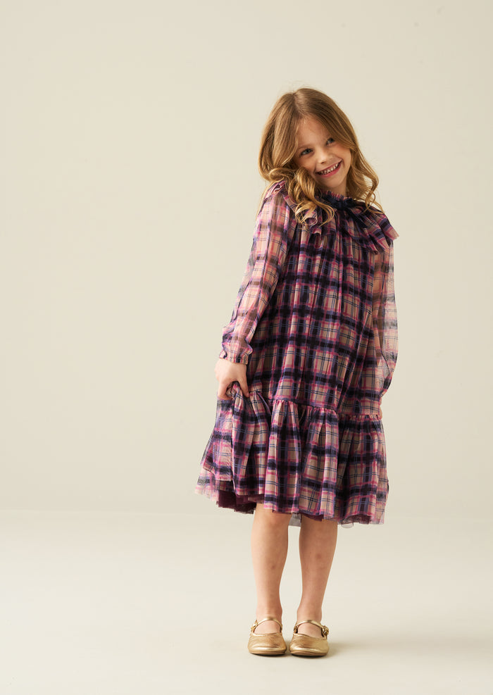Cleo Check Mesh Dress