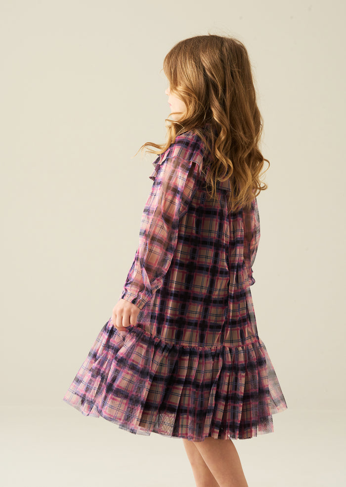 Cleo Check Mesh Dress