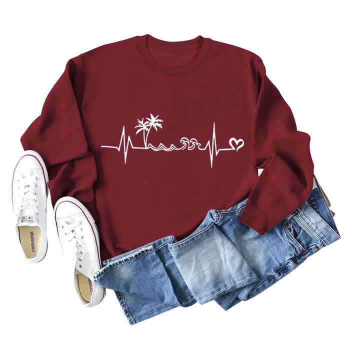 Wine red sweater (white font) / S