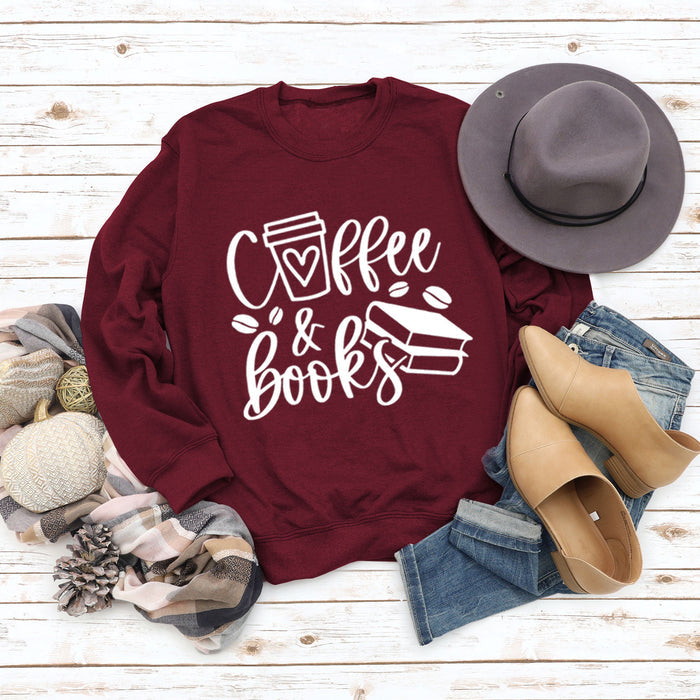 Wine red sweater (white font) / S