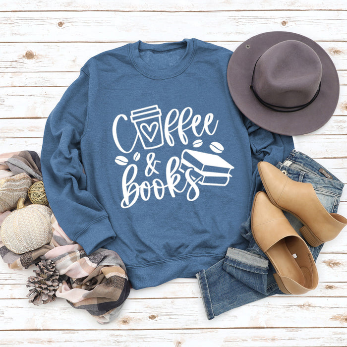 Blue sweater (white font) / S