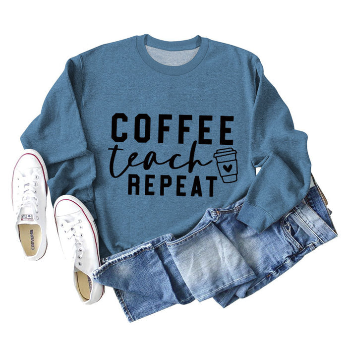 Blue sweater (black font) / S